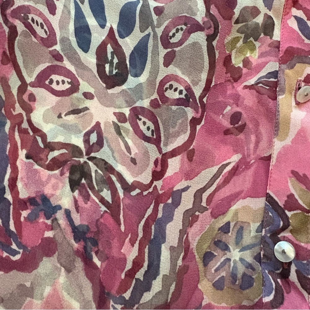 Veronica Beard Ashlynn Silk Top in Rose Multi, Sz 2 - Picture 14 of 16
